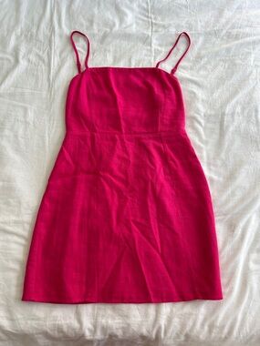 Cotton Candy Hot Pink Spaghetti Strap Mini Dress